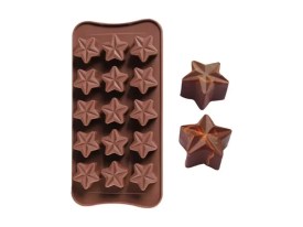 Molde silicona bombones 15 estrellas relieve